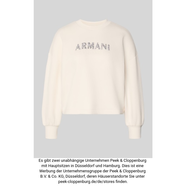 Armani Exchange Damen Offwhite Sweatshirt Mit Logo-Print Und Rundhalsausschnitt Groß