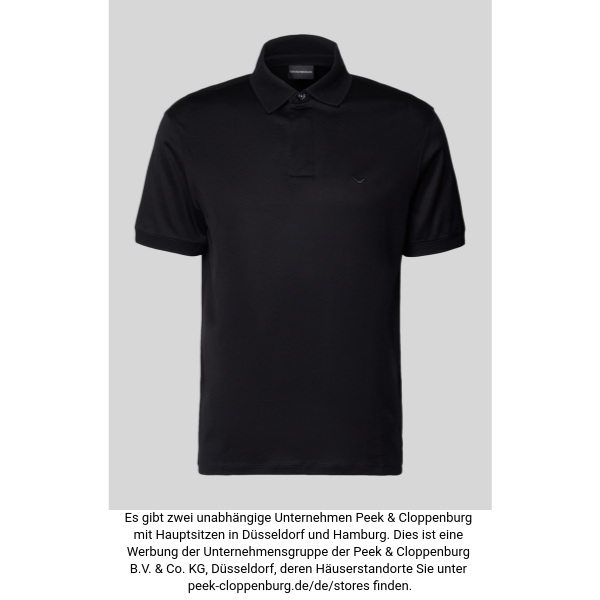 Emporio Armani Herren Schwarz Poloshirt Mit Kurzer Knopfleiste Groß