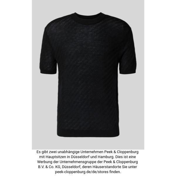 Emporio Armani Herren Schwarz Slim Fit T-Shirt Mit Lyocell- Und Woll-Anteil Mittel