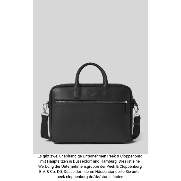 Emporio Armani Herren Schwarz Laptoptasche Mit Label-Detail Und Schulterriemen Größe 1