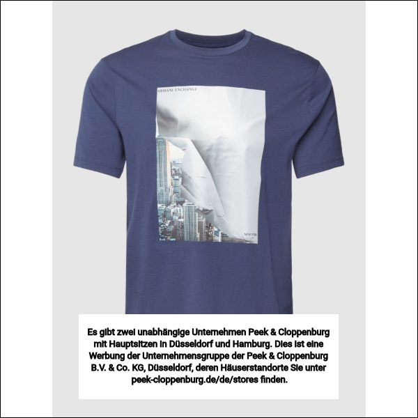 Armani Exchange Herren Dunkelblau T-Shirt Mit Motiv-Print Extra Groß