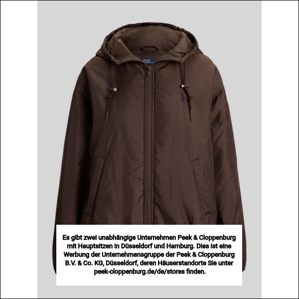 Polo Ralph Lauren Damen Dunkelbraun Relaxed Fit Blouson Mit Zweiwege-Reißverschluss