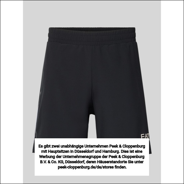 Ea7 Emporio Armani Herren Schwarz Shorts Mit Elastischem Bund Und Logo