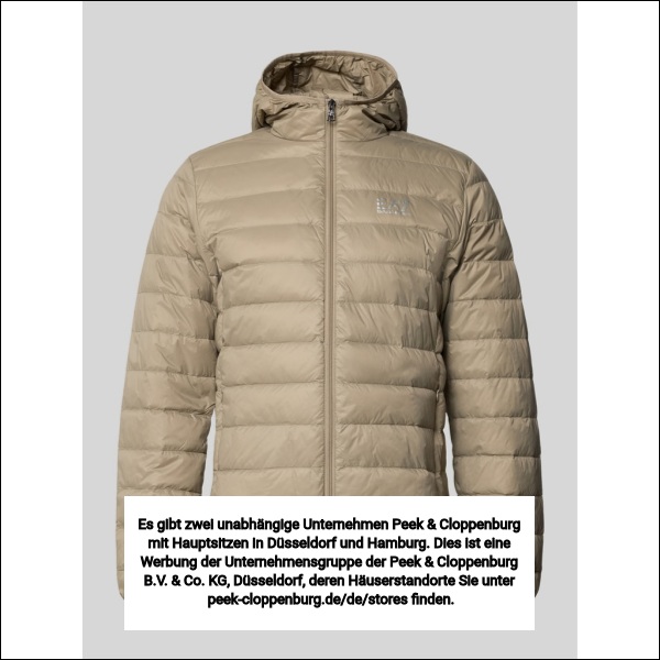 Ea7 Emporio Armani Herren Beige Daunenjacke Mit Reißverschluss
