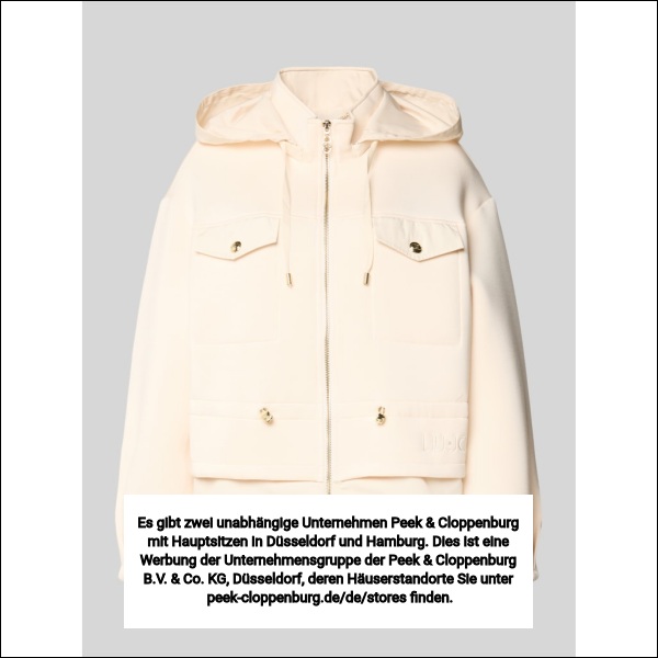 Liu Jo Sport Damen Ecru Jacke Mit Pattentaschen Und Kordelzug An Der Taille Extra Groß