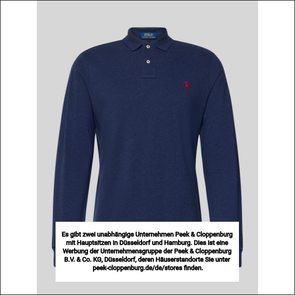 Polo Ralph Lauren Herren Marine Melange Slim Fit Poloshirt Aus Reiner Baumwolle